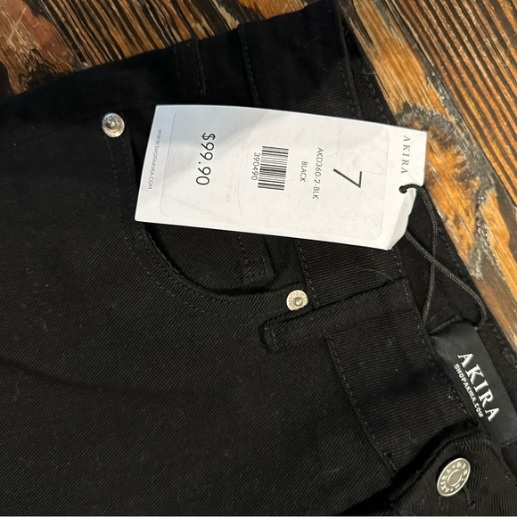 AKIRA NWT Black rhinestone open side jeans - Picture 5 of 6